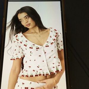 NWT FOR Love & Lemons Beaded Cherry Top